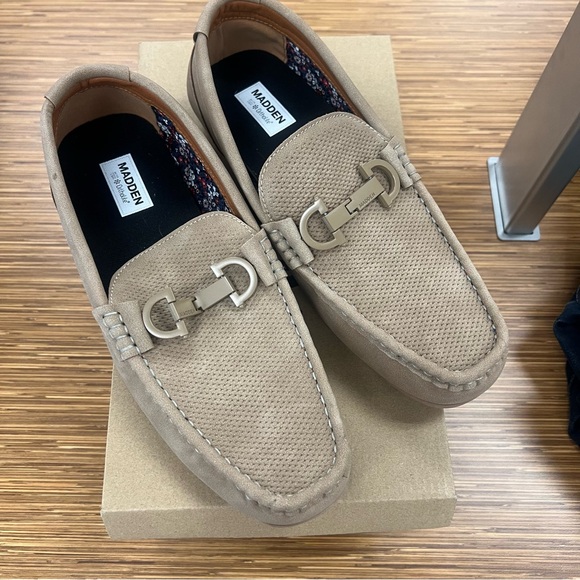 men shoes men’s loafers men’s taupe sued loafers dress shoes 9.5 brand n…